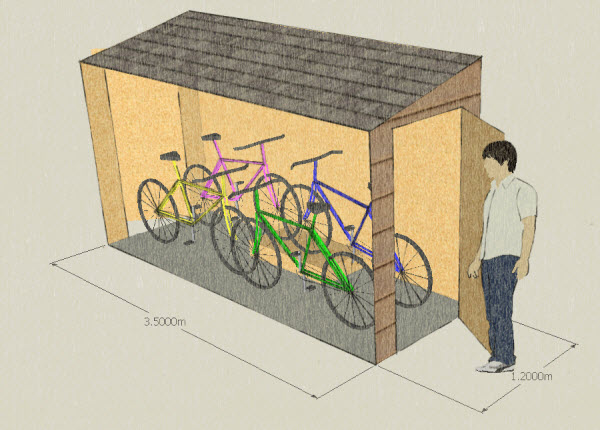 4 bike storage shed
